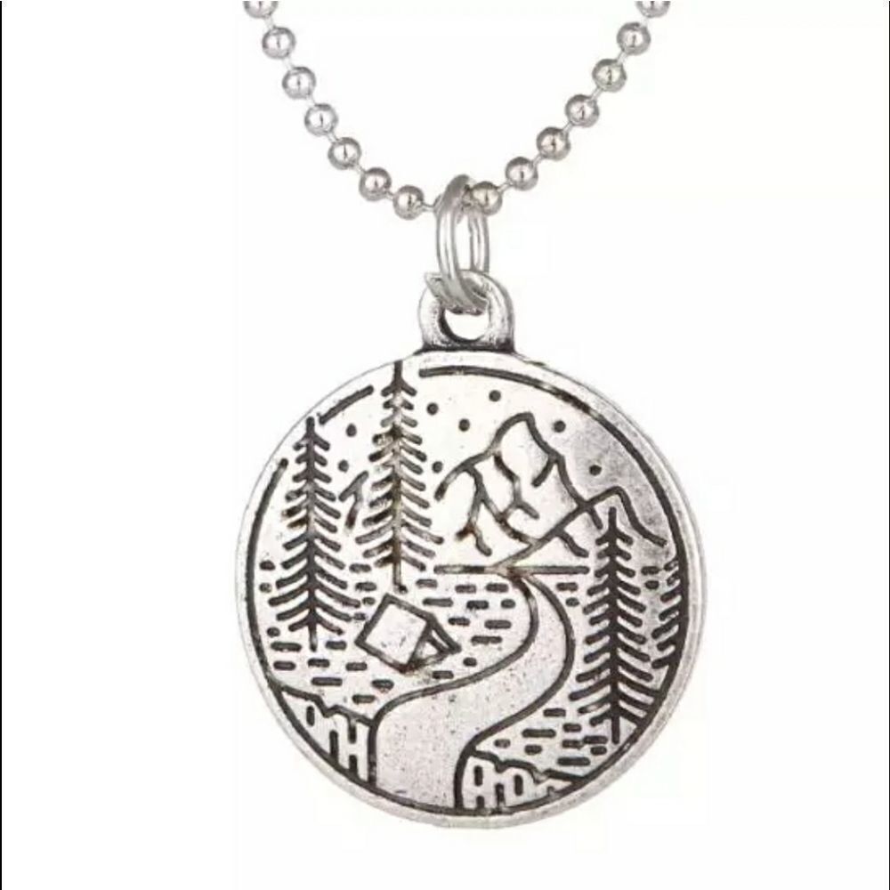 Simple Nature Tent Camping Fire Necklace